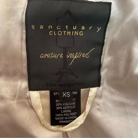 Anthropologie Sanctuary Clothing Retro Red Coat with white Polka Dots - Picture 13 of 14